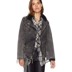 Levi’s Acid Wash Jacket with Shearling Collar